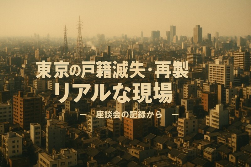 東京の戸籍滅失・再製のリアルな現場