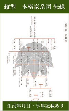 縦型 本格家系図 朱線