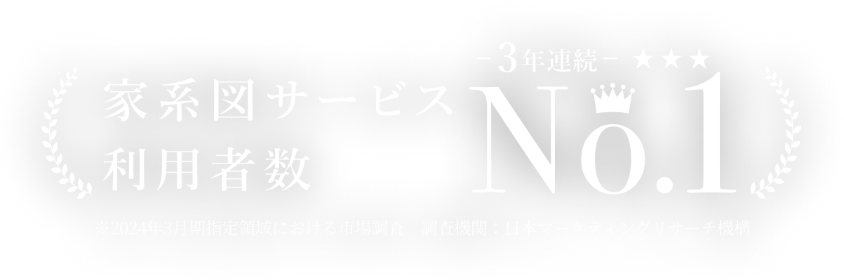 家系図サービス利用者数3年連続No.1