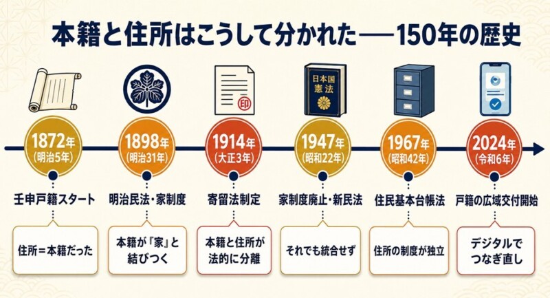 本籍と住所はこうして分かれたー150年の歴史